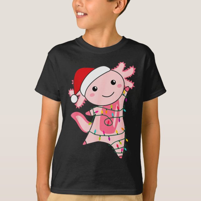 T-shirt Axolotl Christmas Fairy Light Christmas Axolotl  (Devant)