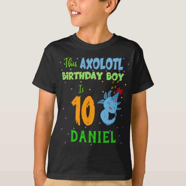 T-shirt Axolotl Custom Birthday Boy Matching (Devant)