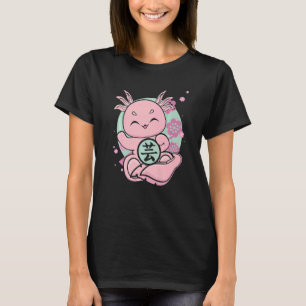 T-shirt Axolotl Cute Avec Kanji Et Esthétique Japonaise