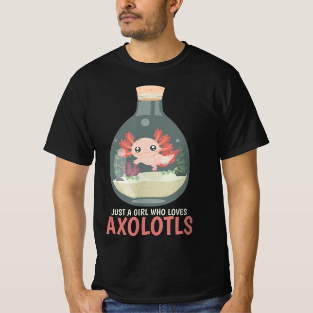T-shirt Axolotl Fish Tank Axolotl Questions mignon Anime K (Devant)