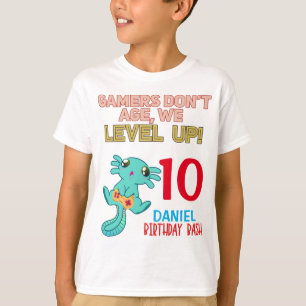 T-shirt Axolotl Gamer Anniversaire Jeu vidéo garçon