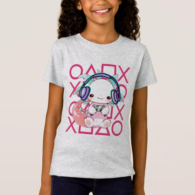 T-Shirt Axolotl Gamer - Gamer Girl (Devant)