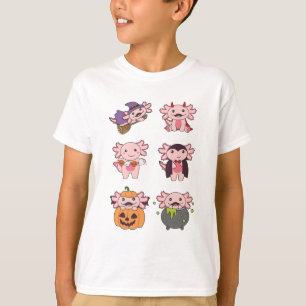 T-shirt Axolotl Halloween Diable Citrouille Vampire costum