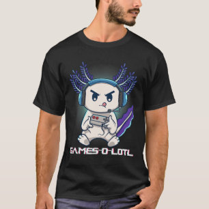 T-shirt Axolotl Jouant Aux Jeux Vidéo Sur Console Gamesolo