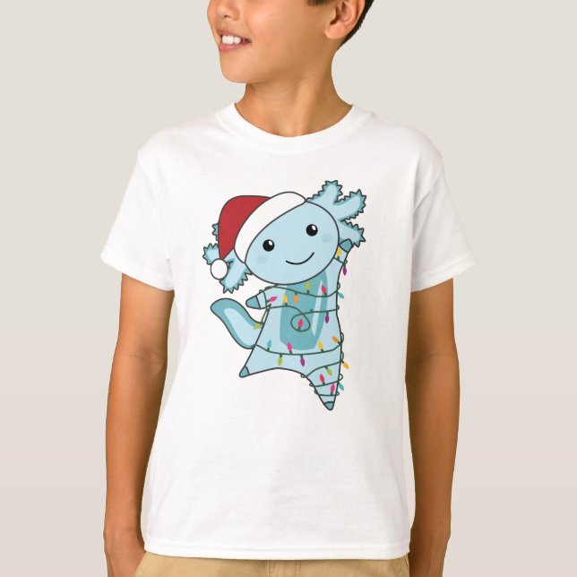 T-shirt Axolotl Joyeux Noël Animaux d'hiver Axolotls (Devant)