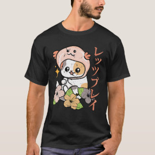 T-shirt Axolotl - Kawaii Anime Cat - Fleurs Japon Aest