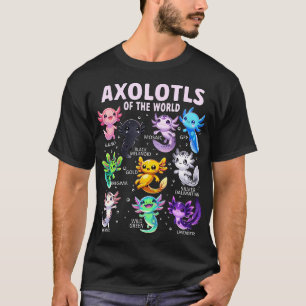 T-shirt Axolotl Kawaii Axolotls Du Monde Axolotl Anima