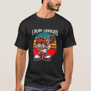 T-shirt Axolotl Laxolotl Kawaii Funny Lacrosse Lax T Chemi