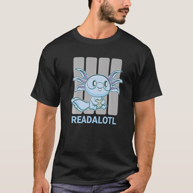 T-shirt Axolotl livre Lecture Ambystoma Mexicanum mignonne (Devant)