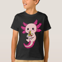 Axolotl Manger Ramen Noodles Kawaii Anime Boy