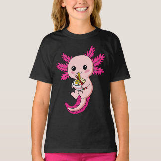 T-shirt Axolotl Manger Ramen nouilles Kawaii Anime Girl