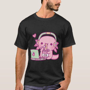 T-shirt Axolotl Mignon Aime Les Nouilles Instantanées Et L