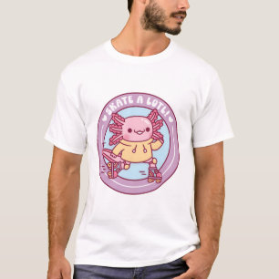 T-shirt Axolotl Mignon Patin À Roulettes Patine Beaucoup D