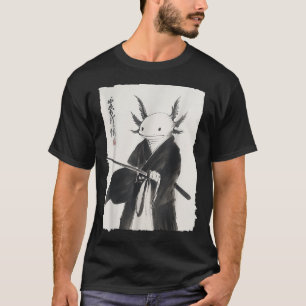 T-shirt Axolotl Samurai Janpanese Vintage Warrier Art Anim
