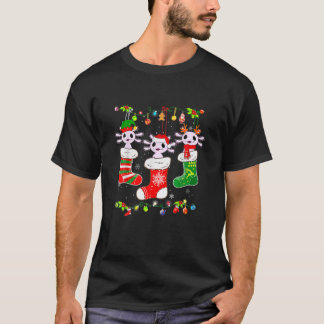 T-shirt Axolotl Socks Christmas Light Funny Family Pajamas