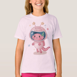 T-shirt Axolotl Space Explorer : Casque brillant et branch