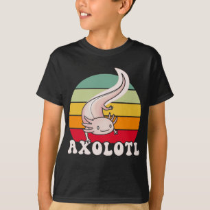 T-shirt Axolotls Coucher de soleil rétro Axolotl Kawaii