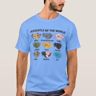 T-shirt Axolotls Du Monde Animaux Mignons Kawaii Axolotl v