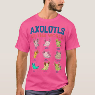 T-shirt Axolotls Du Monde Mexicain Salamander Cute Amph