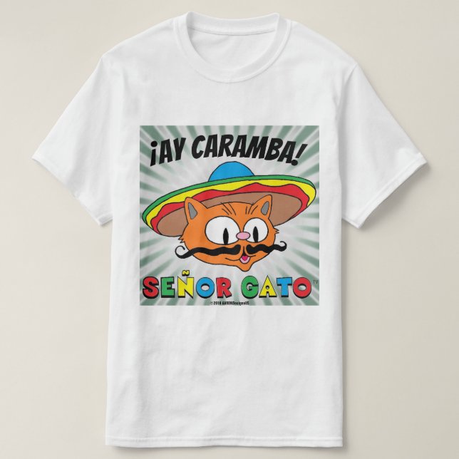 T-shirt ¡Ay Caramba ! Cartographie mexicaine Señor Gato (Design devant)