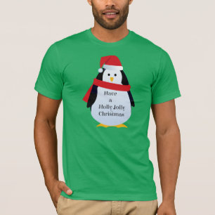T-shirt "Ayez Holly Jolly Christmas" Père Noël Penguin T S