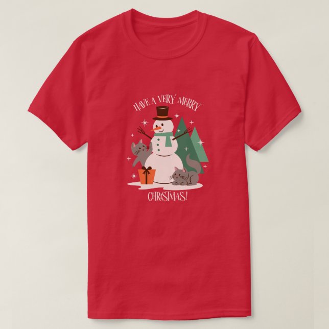 T-shirt Ayez un très joyeux bonhomme de neige de Noël (Design devant)