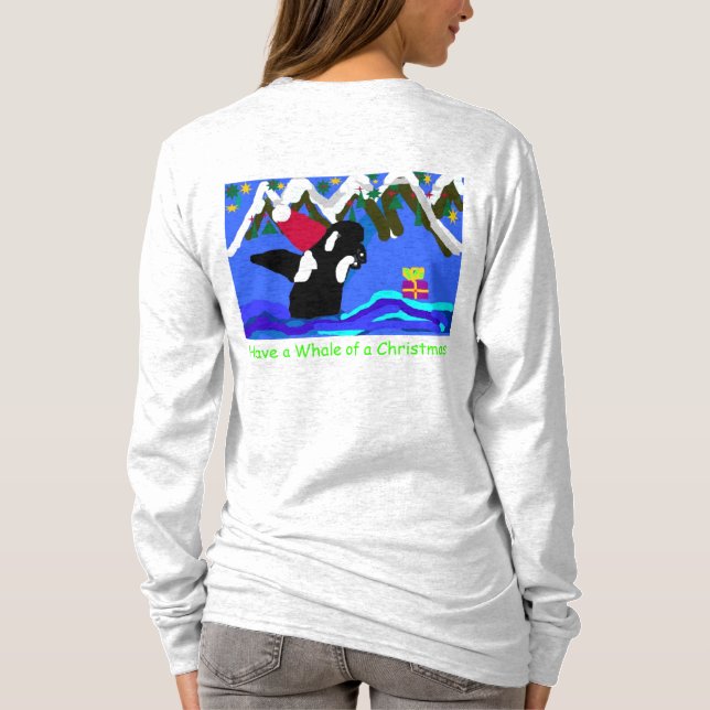 T-shirt Ayez une baleine de Noël (Dos)