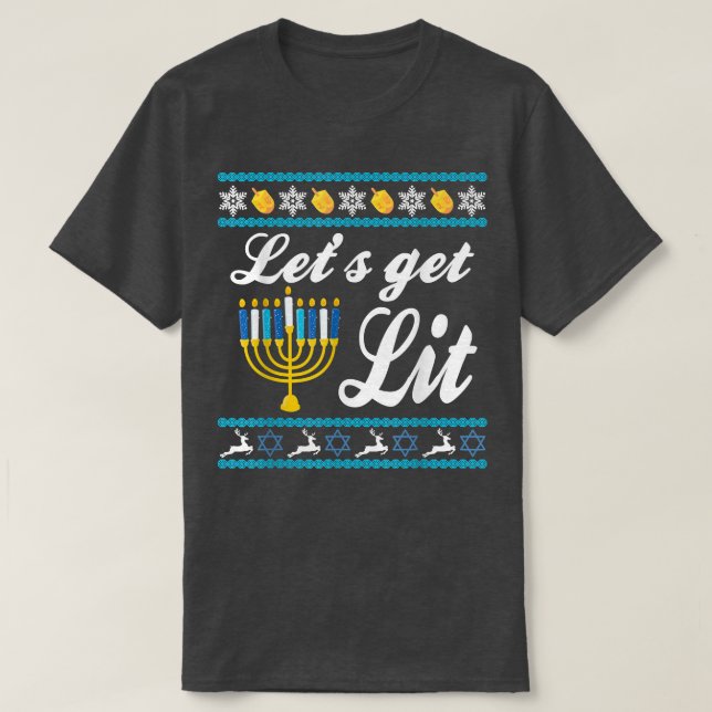 T-shirt Ayons de la lumière Hanoukka Juif Menorah Juif Cha (Design devant)