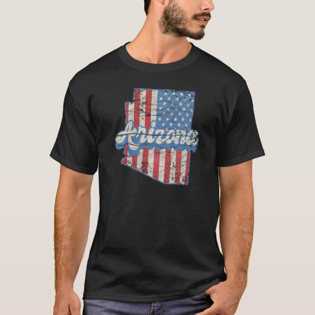 T-shirt Az Arizona Us Drapeau Grand Canyon State Outdoors  (Devant)