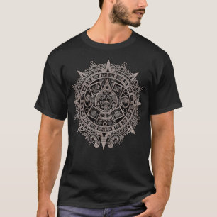 T-shirt Aztec Sun Calendar Aztec Sun Stone Maya Sun Symbo