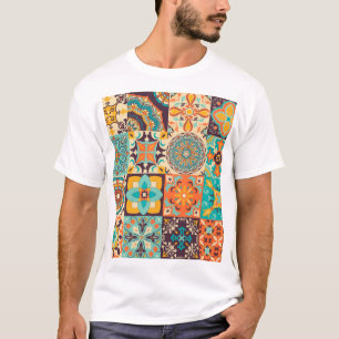T-shirt Azulejos coloré Jeu de carreaux traditionnels