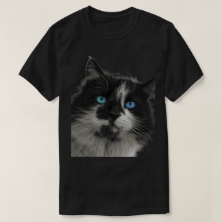 T-Shirt Azure Soul Chat Noir Yeux Bleus
