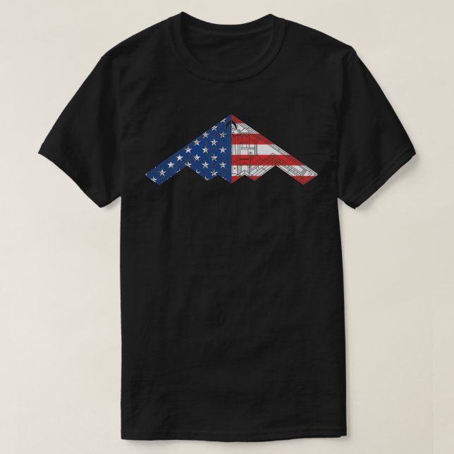 T-shirt B2 Bomber furtif Aéronefs Schéma Drapeau américain (Design devant)