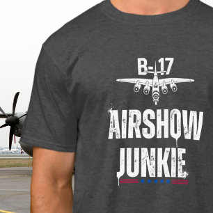 T-shirt B-17 Avion Ancien Passionné de Spectacle Aérien Av