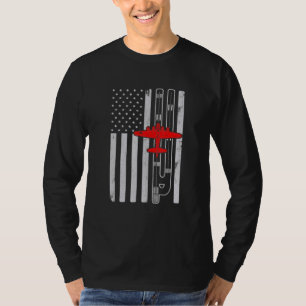 T-shirt B-17 Forteresse volant Avion Drapeau Américain Pis