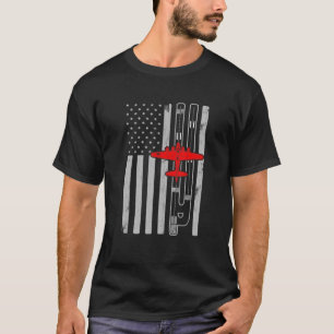 T-shirt B-17 Forteresse volant Avion Drapeau Américain Pis