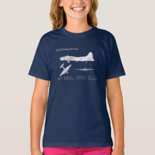 T-shirt B-17 Forteresse Volante - Plan de plan d'avion ABD