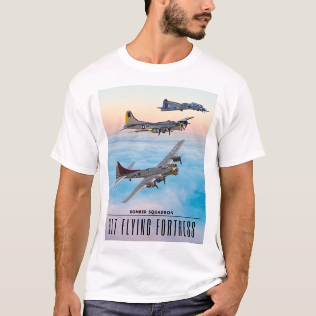 T-shirt B-17 SQUADRON BOMBRE FORTERESSE volant (Devant)
