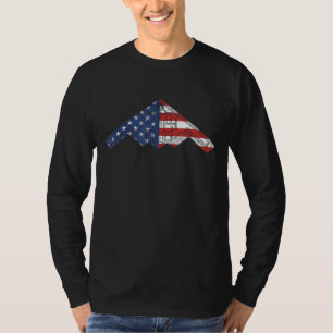 T-shirt B-2 Bomber Stealth Aircraft Schéma American Fla
