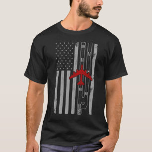 T-shirt B-52 Stratoforteresse Bomber American Flag Runway