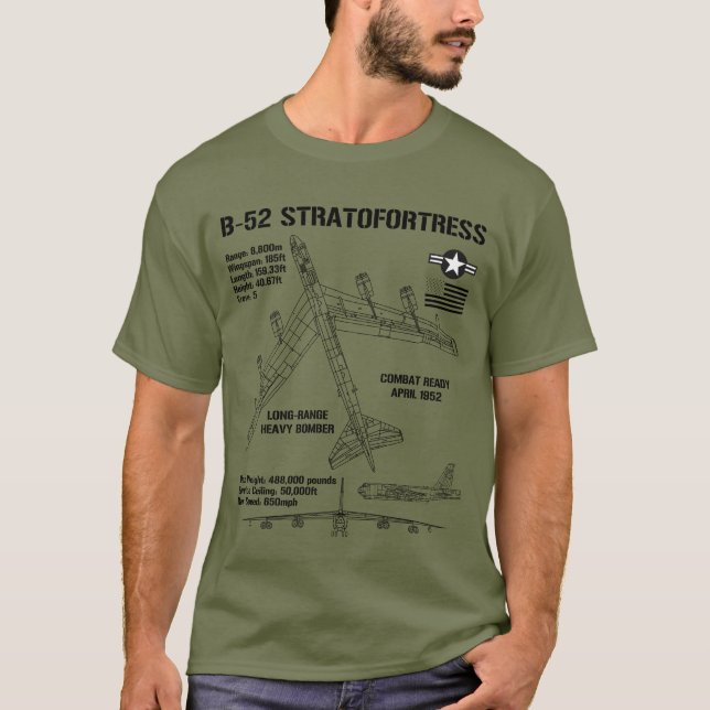 T-shirt B-52 Stratoforteresse Spécifications Aéronefs mili (Devant)