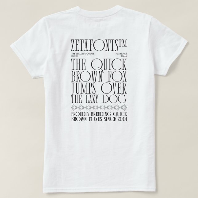 T-Shirt (B) - Zetafonts Pangram (Design dos)