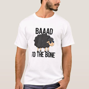 T-shirt Baaad À L'Os Drôle Pun Mouton Noir Noir