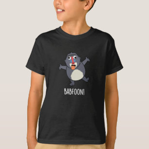 T-shirt Bab-foon Funny Buffon Baboon Pun Dark BG