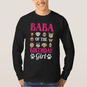 T-shirt Baba De L'Anniversaire Fille Chien Paw Anniversair