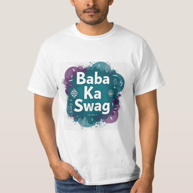 T-shirt Baba Ka Swag | Bold Desi Abstract Hindi Graphic  (Devant)