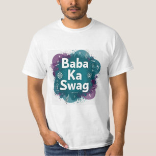 T-shirt Baba Ka Swag Graphique Abstrait Hindi Gras