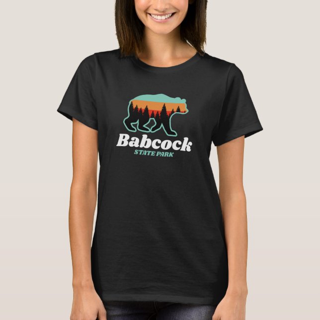 T-shirt Babcock State Park West Virginia Bear Retro (Devant)