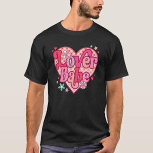 T-shirt Babe Retro Happy Valentine's Day Groovy Heart