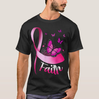 T-shirt Babfly Faith Pink Ribbon Cancer Breast Awarenes